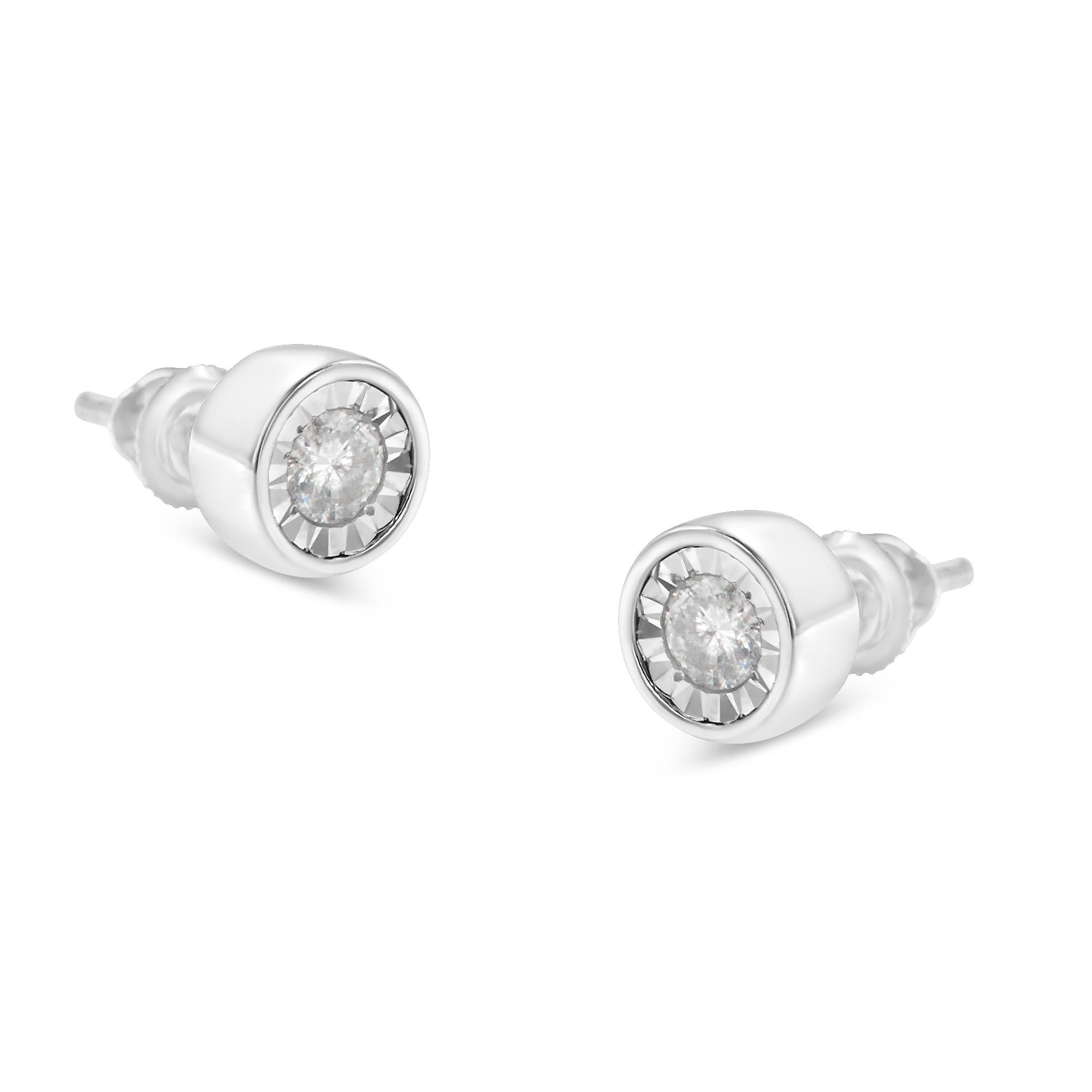 Aretes florales de diamantes en oro blanco de 10 quilates (3/8 ct, color IJ, claridad I2-I3) - Friggin Jewelry
