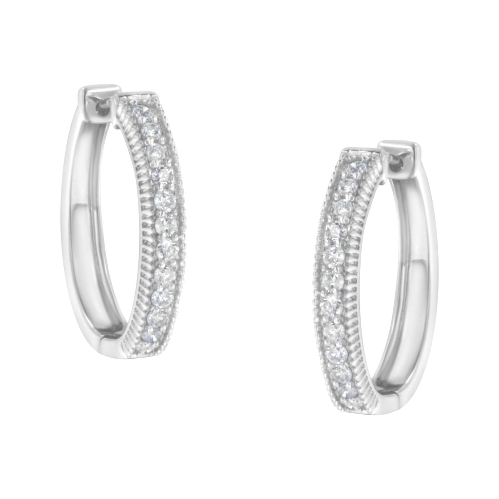 Aros de diamantes en oro blanco de 10 quilates (1,00 ct, color HI, claridad I1-I2) - Friggin Jewelry