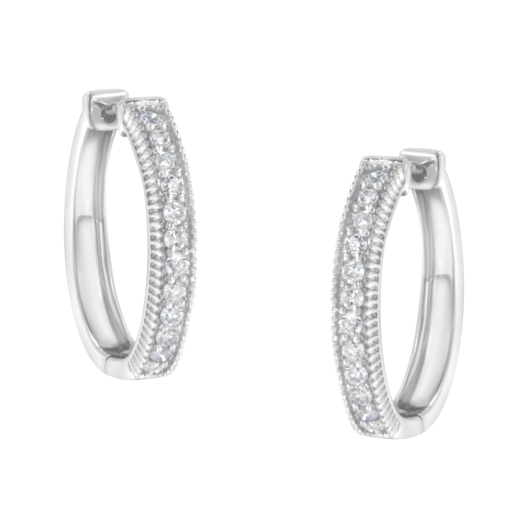 Aros de diamantes en oro blanco de 10 quilates (1,00 ct, color HI, claridad I1-I2) - Friggin Jewelry
