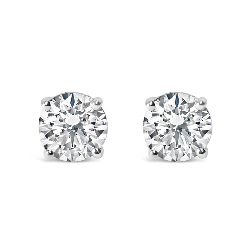 14K Gold 3.0 Cttw Lab Grown Diamond Solitaire Stud Earrings - Friggin Jewelry