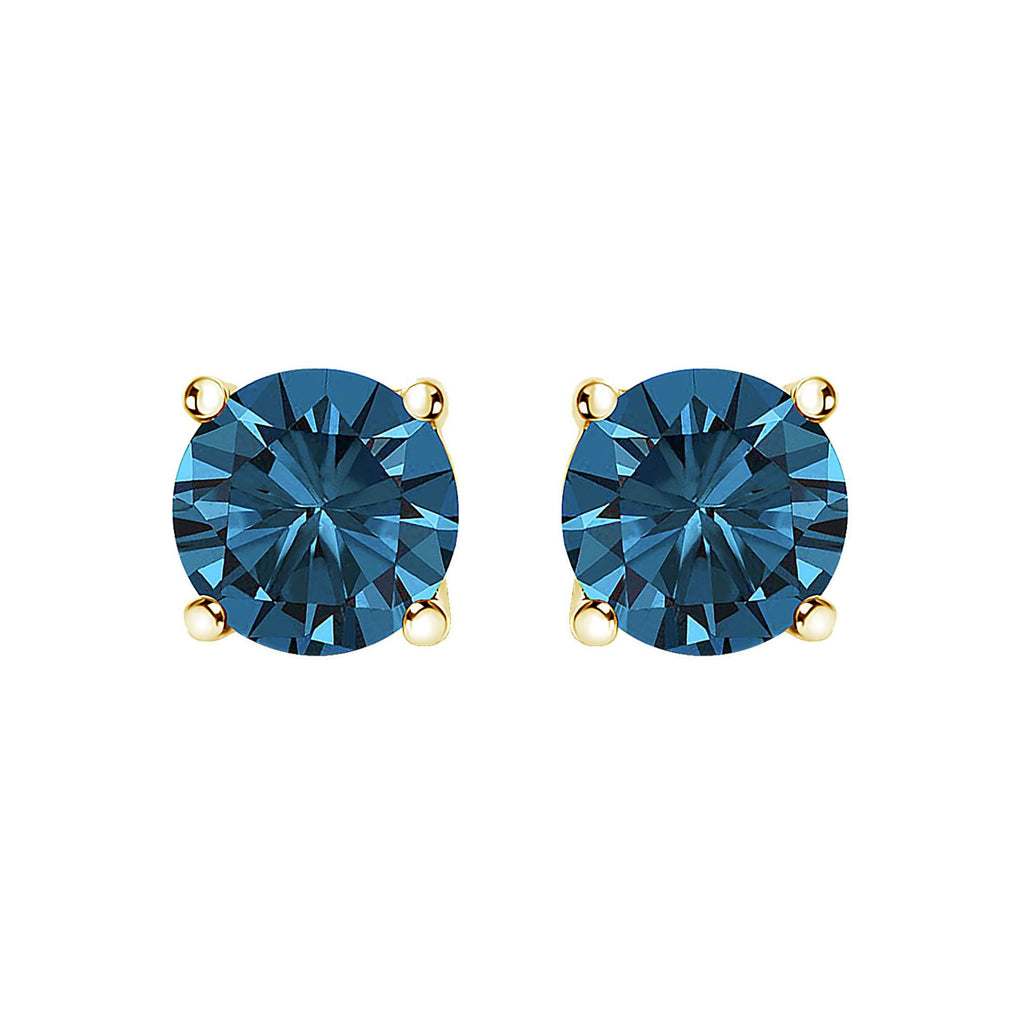 Aretes de oro de 14 quilates con diamantes azules cultivados en laboratorio y cierre de rosca - Friggin Jewelry