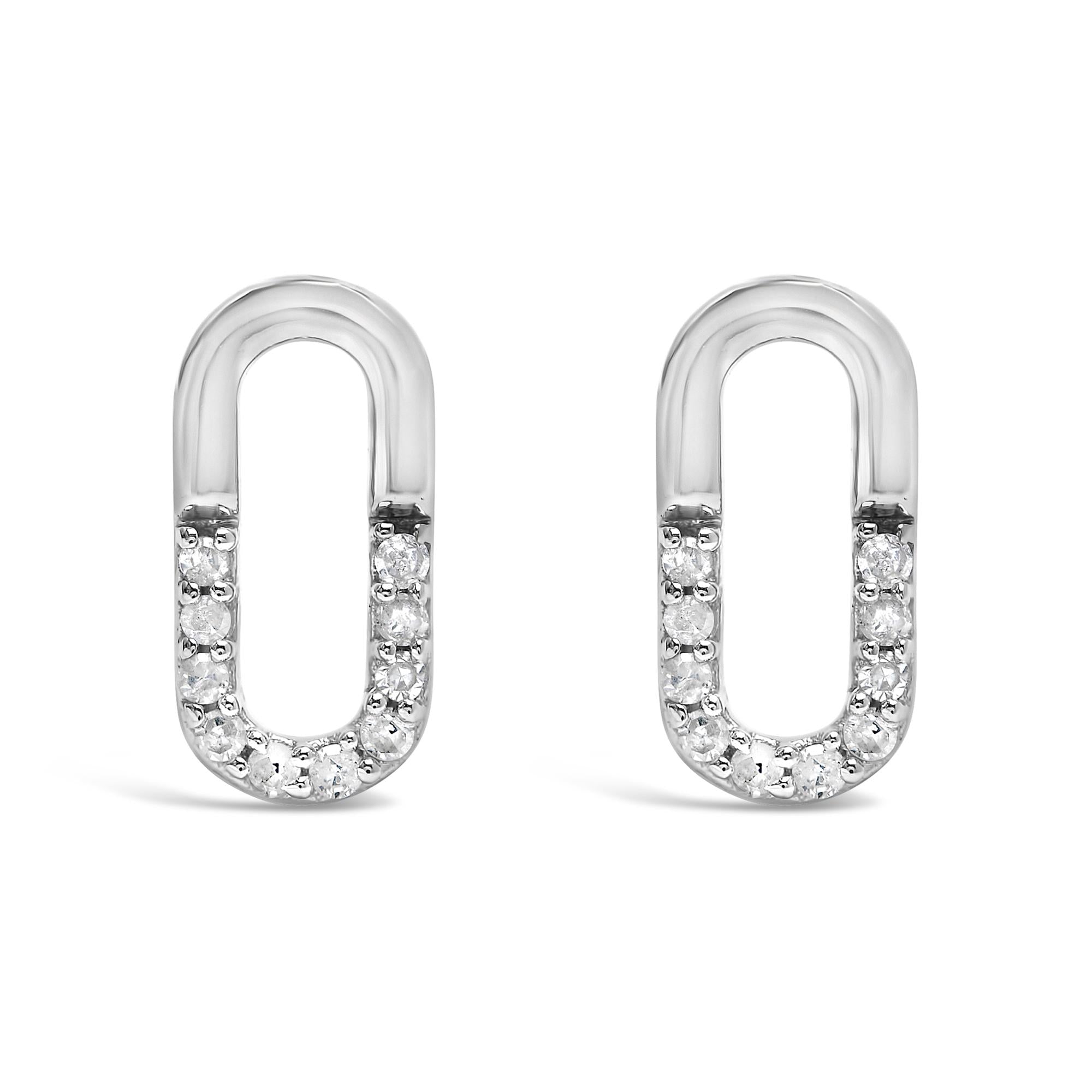 Pendientes de clip de diamante con diamante 1/10 en plata de ley 925 (color HI, claridad I2-I3) - Friggin Jewelry