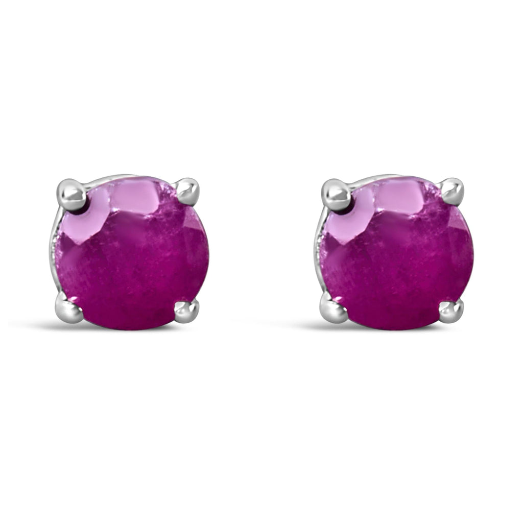 Pendientes solitarios de plata de ley 925 de 3,5 mm con piedra de nacimiento (selección de piedra preciosa) - Friggin Jewelry