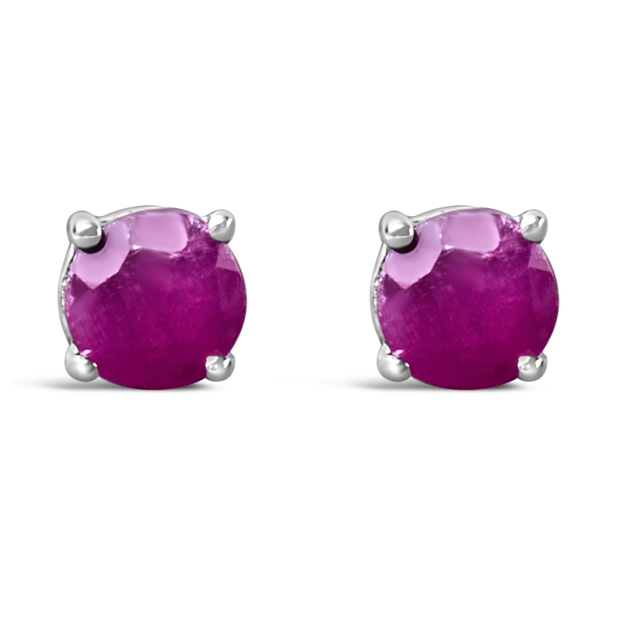 Pendientes solitarios de plata de ley 925 de 3,5 mm con piedra de nacimiento (selección de piedra preciosa) - Friggin Jewelry
