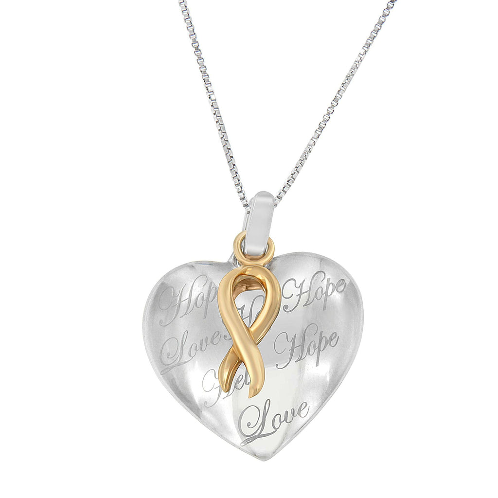 10K Yellow Gold Over Silver Heart Pendant Necklace - Friggin Jewelry