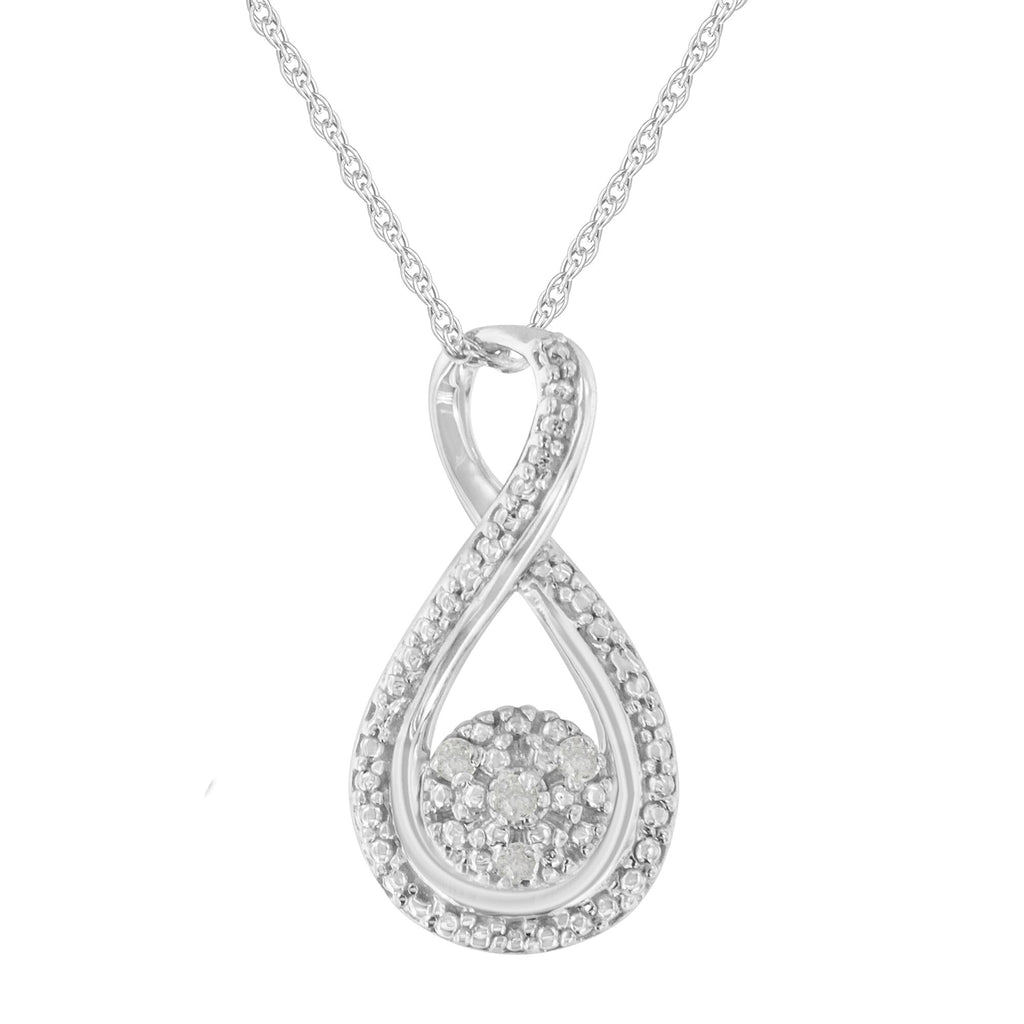 .925 Sterling Silver Diamond Accent Infinity 18" Pendant Necklace (I-J color, I2-I3 clarity) - Friggin Jewelry