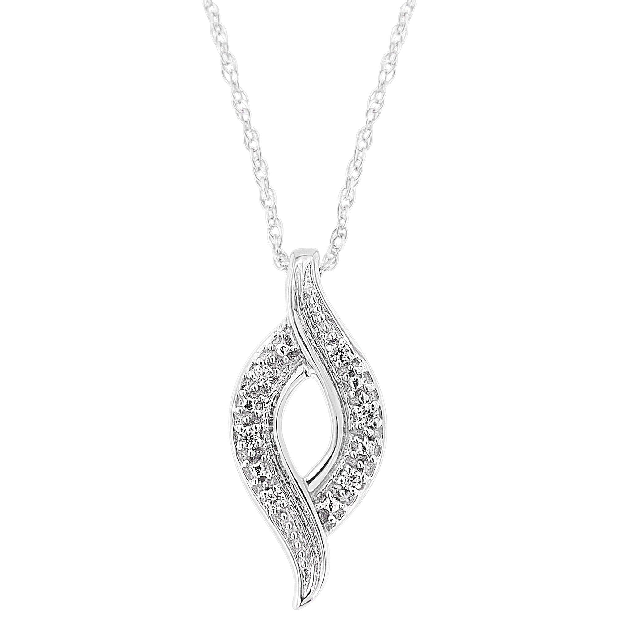 .925 Sterling Silver 1/25 cttw Round Cut Diamond Fashion Pendant Necklace (H-I Color, I2-I3 Clarity) - Friggin Jewelry