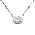 Collar con colgante de diamante solitario ovalado de 1/2 ct cultivado en laboratorio, de 18" (color EF, claridad VS1-VS2) - Friggin Jewelry