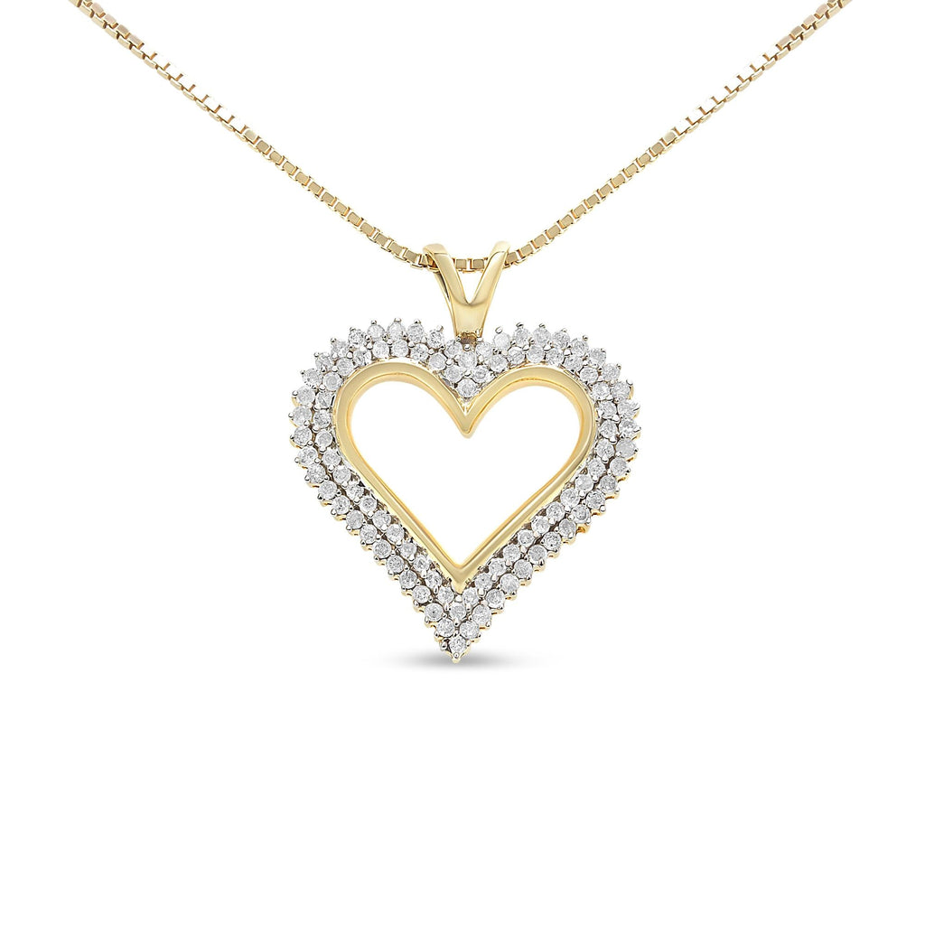 .925 Sterling Silver Diamond Heart 18" Pendant Necklace (I-J Color, I2-I3 Clarity) - Friggin Jewelry