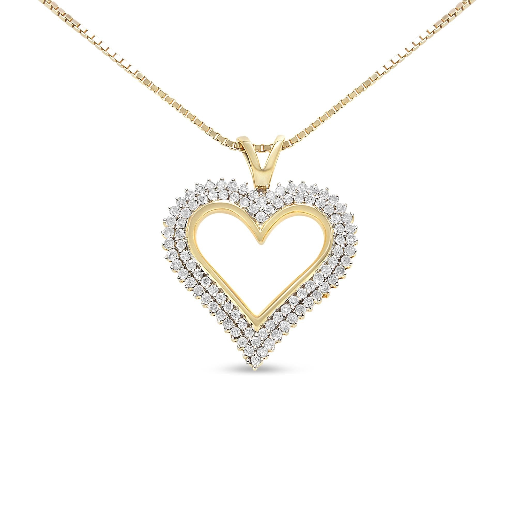 .925 Sterling Silver Diamond Heart 18" Pendant Necklace (I-J Color, I2-I3 Clarity) - Friggin Jewelry