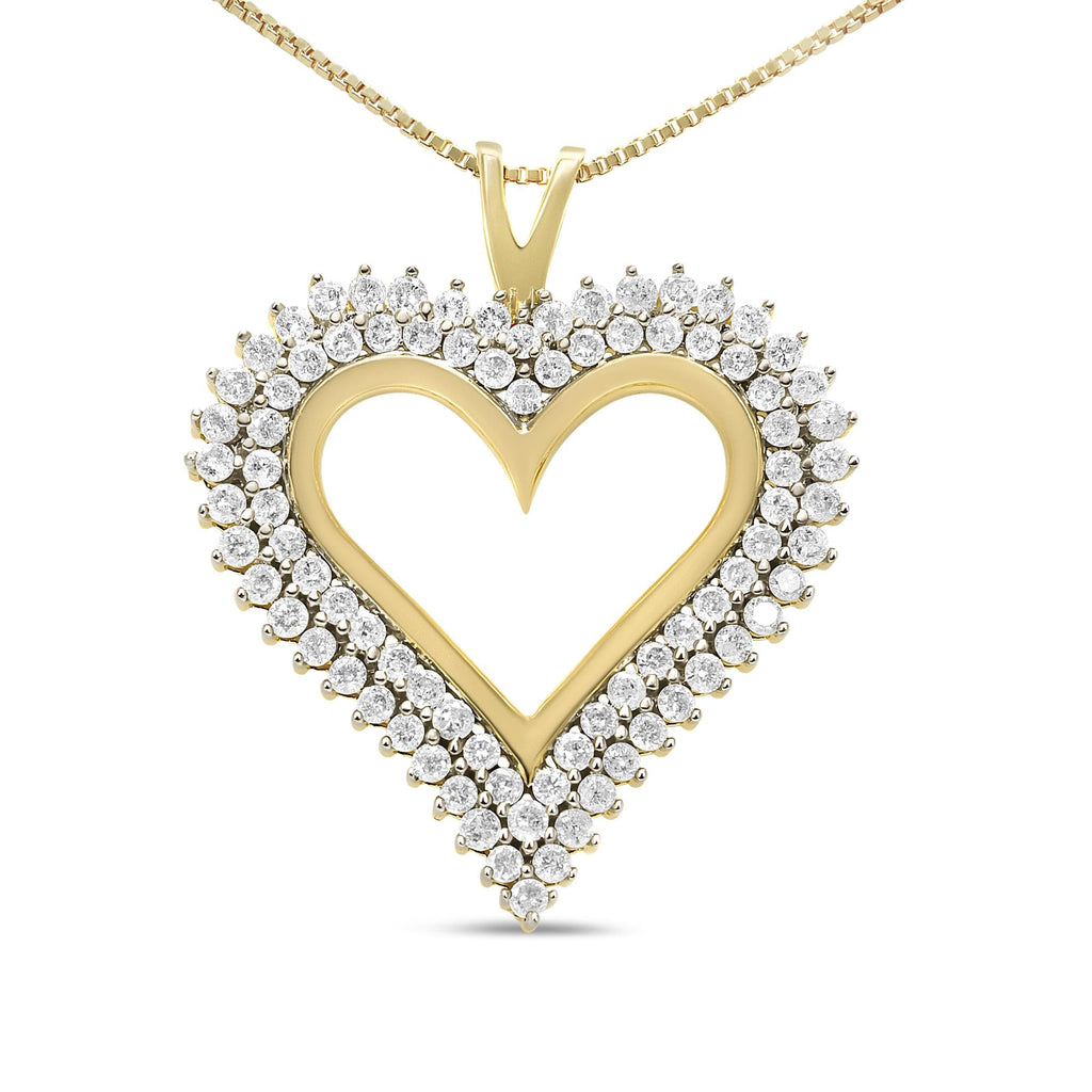 .925 Sterling Silver Diamond Heart 18" Pendant Necklace (I-J Color, I2-I3 Clarity) - Friggin Jewelry