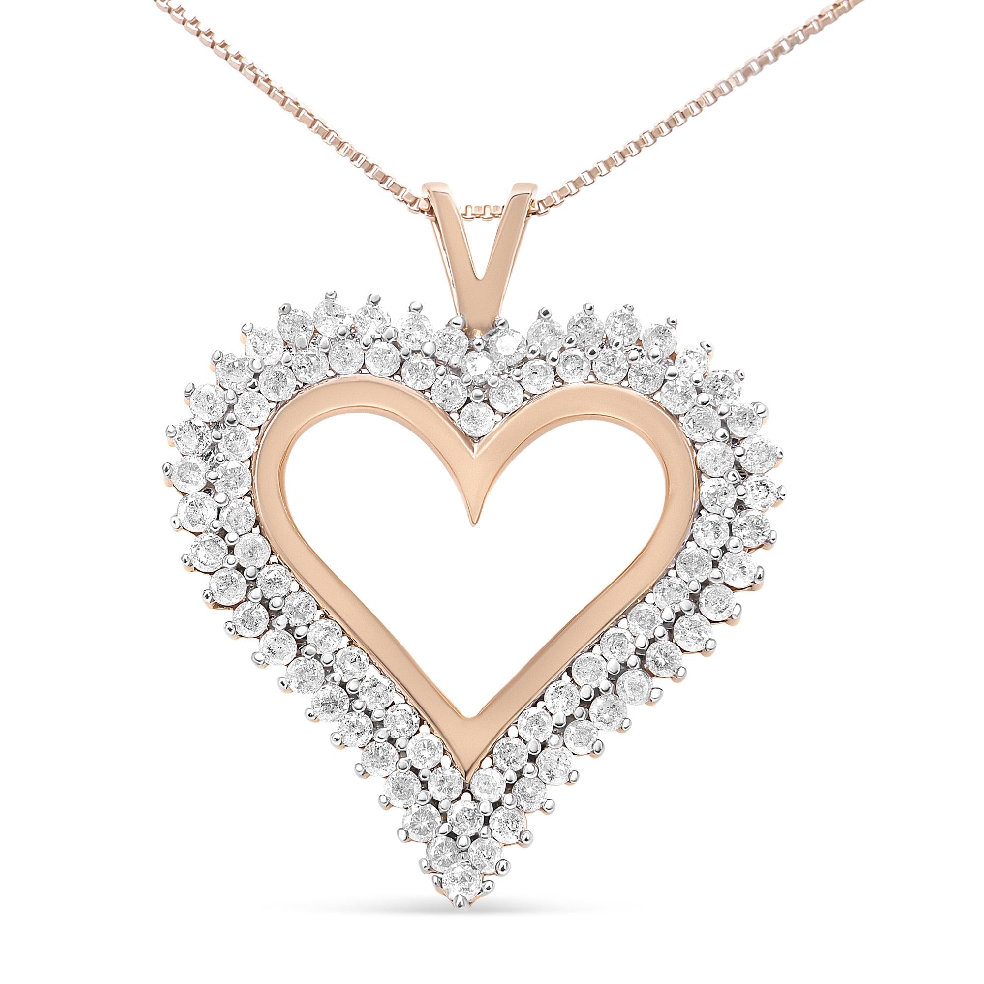 .925 Sterling Silver Diamond Heart 18" Pendant Necklace (I-J Color, I2-I3 Clarity) - Friggin Jewelry