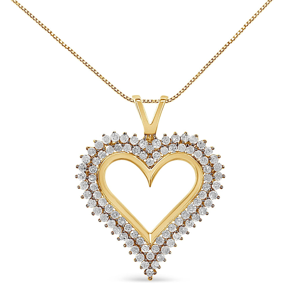 .925 Sterling Silver Diamond Heart 18" Pendant Necklace (I-J Color, I2-I3 Clarity) - Friggin Jewelry