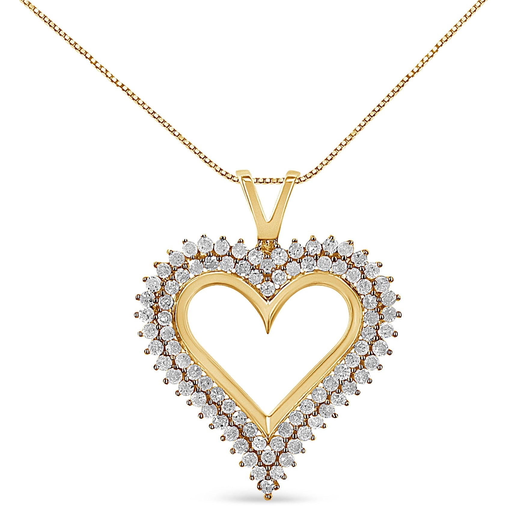 .925 Sterling Silver Diamond Heart 18" Pendant Necklace (I-J Color, I2-I3 Clarity) - Friggin Jewelry