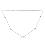 Sterling Silver Treated Diamond By Yard Necklace (1/2 cttw, Blue Color, I2-I3 Clarity) - Friggin Jewelry