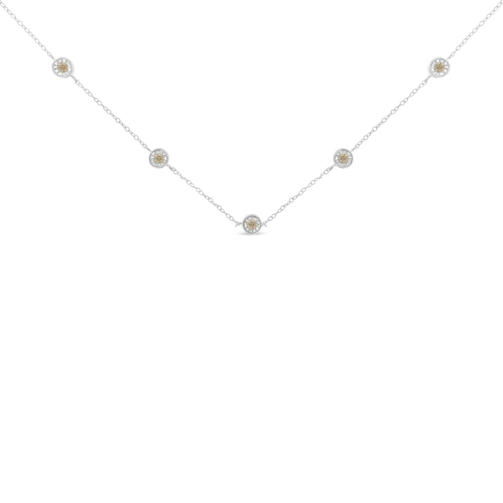 Collar de diamantes en plata de ley (1/2 ct, color IJ, claridad I1-I2) - Friggin Jewelry