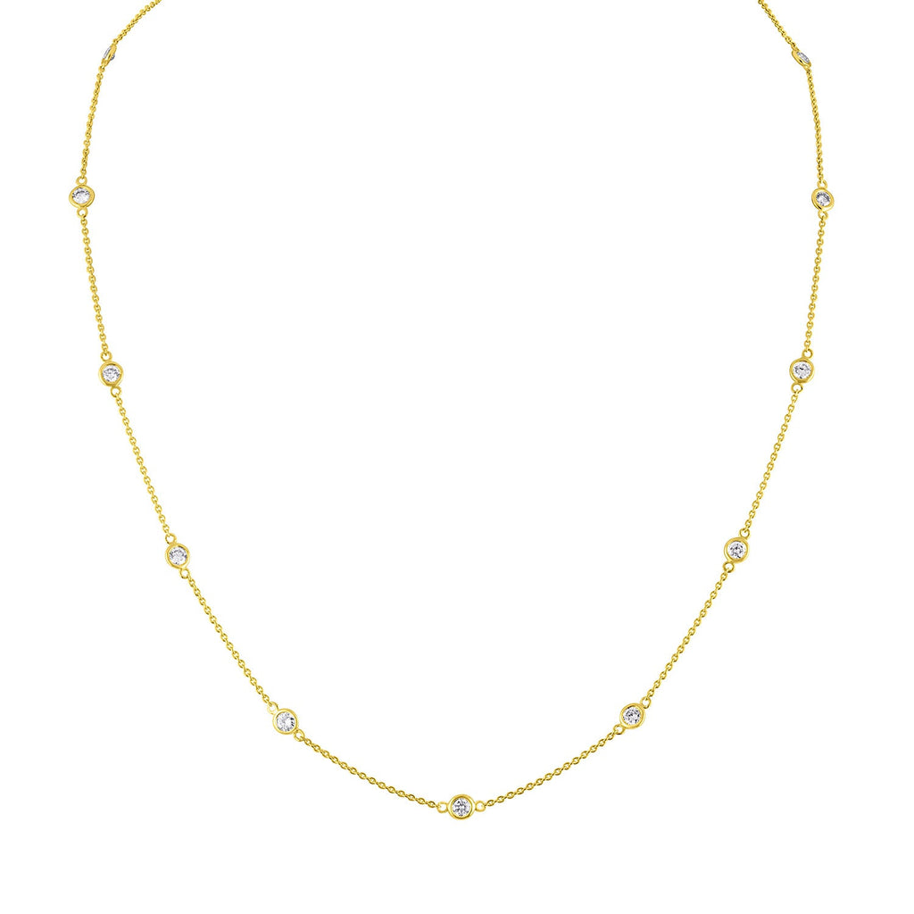 Collar de diamantes en oro de 14 quilates (1 1/10 cttw, color HI, claridad VS2-SI1) - Friggin Jewelry