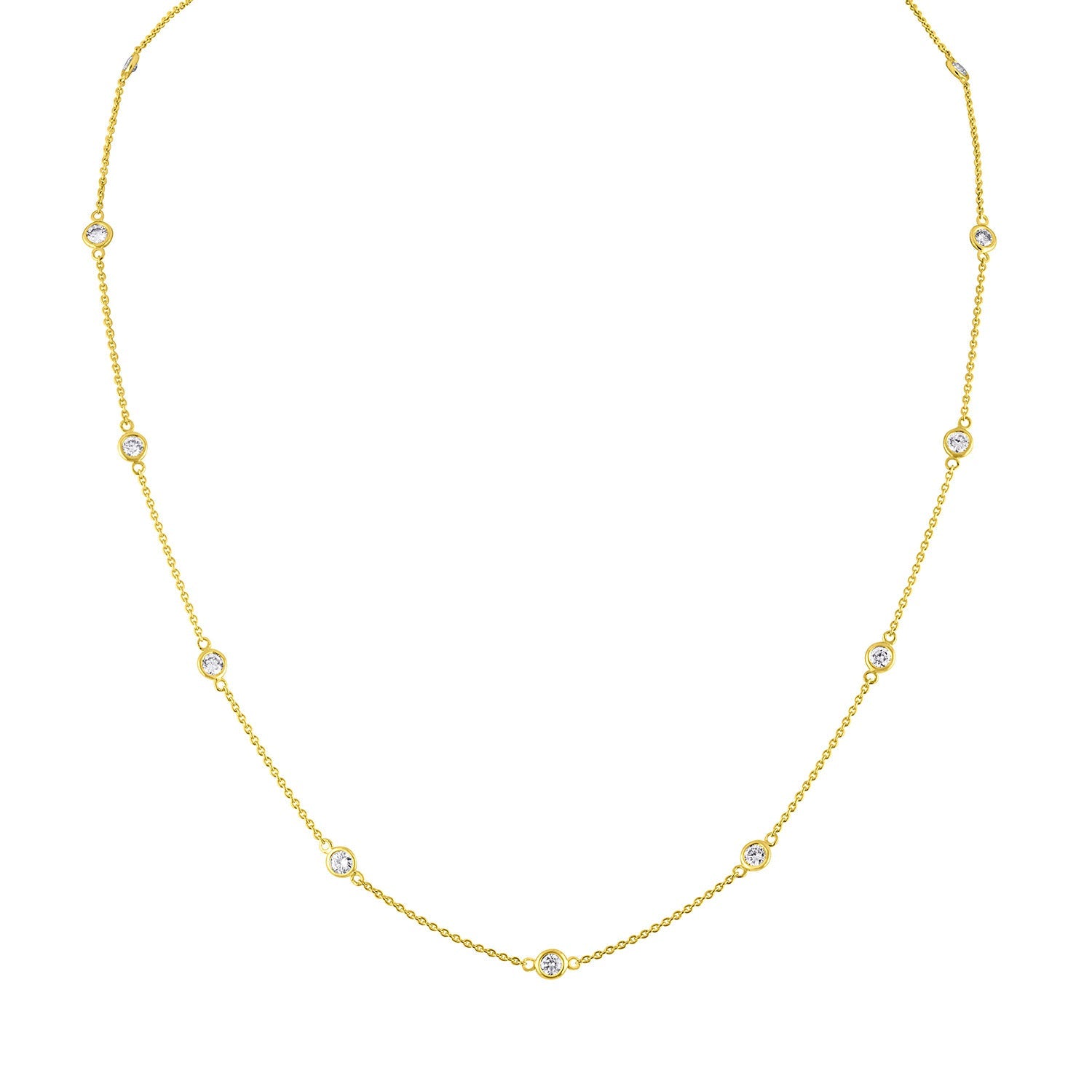 Collar de diamantes en oro de 14 quilates (1 1/10 cttw, color HI, claridad VS2-SI1) - Friggin Jewelry