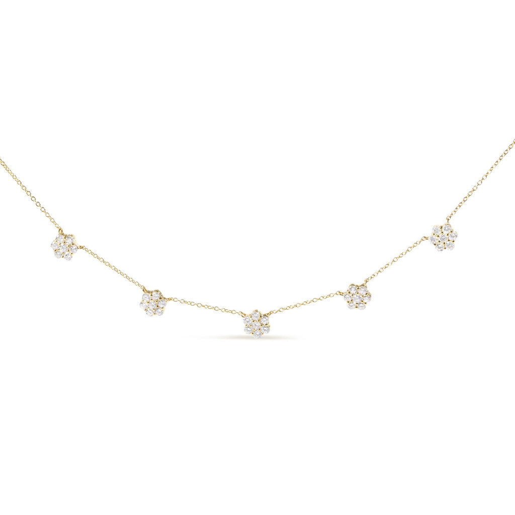 Collar de oro amarillo de 14 quilates con diamantes de 2,00 quilates y 18" (color IJ, claridad I1-I2) - Friggin Jewelry