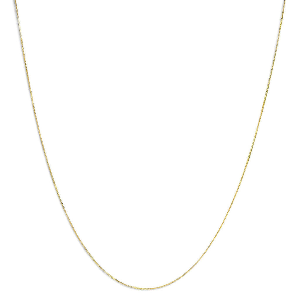 Unisex Solid 14K Gold 0.75mm Classic Box Chain Necklace - Friggin Jewelry