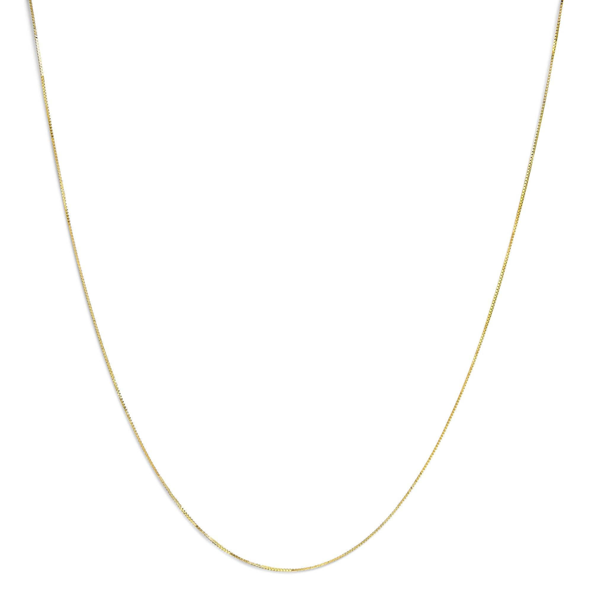 Unisex Solid 14K Gold 0.75mm Classic Box Chain Necklace - Friggin Jewelry