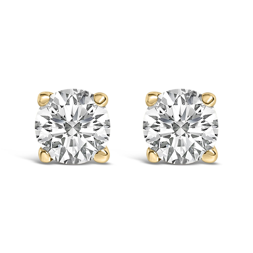 Orecchini a bottone con diamante solitario da 1/2 carati in oro 14 carati - Friggin Jewelry