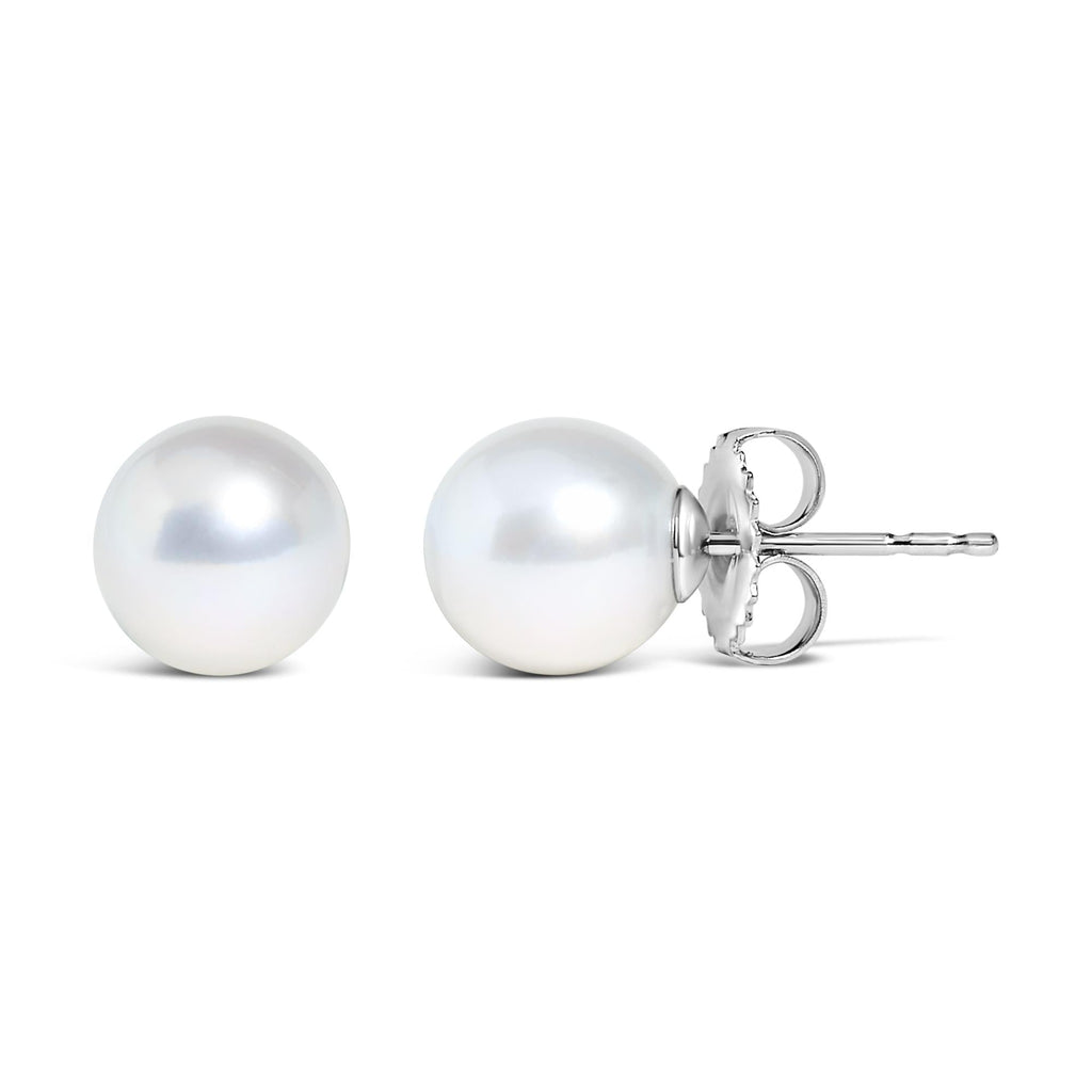 14K Gold Cultured Freshwater Pearl Solitaire Stud Earrings - Friggin Jewelry