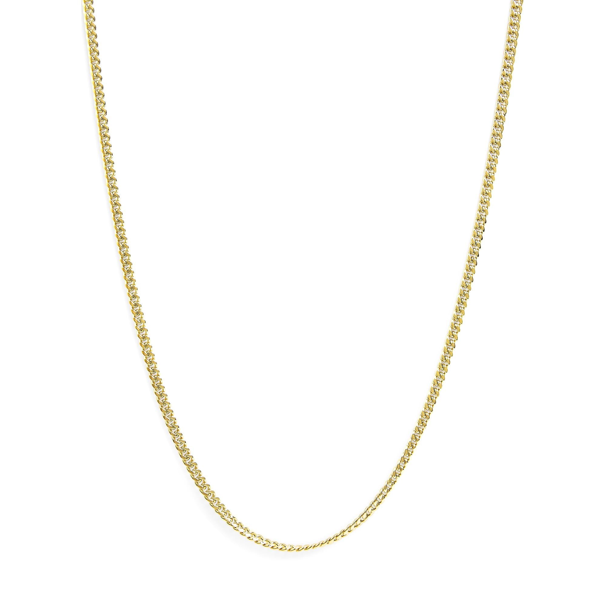 Semi-Solid 14K Yellow Gold 4.5mm Miami Cuban Chain Necklace - Unisex Chain - Friggin Jewelry