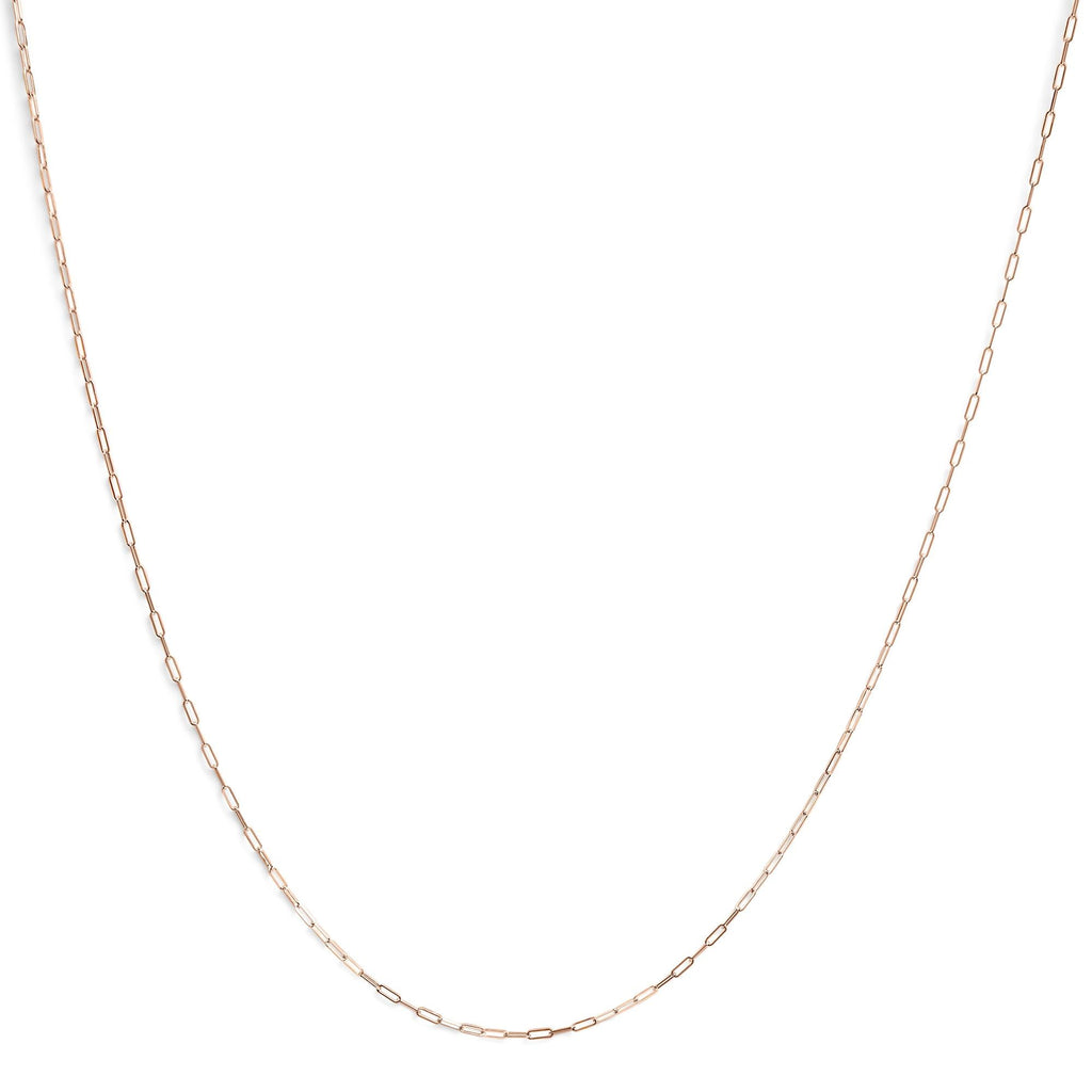 Unisex Solid 14K Gold 1.5mm Paperclip Chain Necklace - Choice of Length and Metal Color - Friggin Jewelry