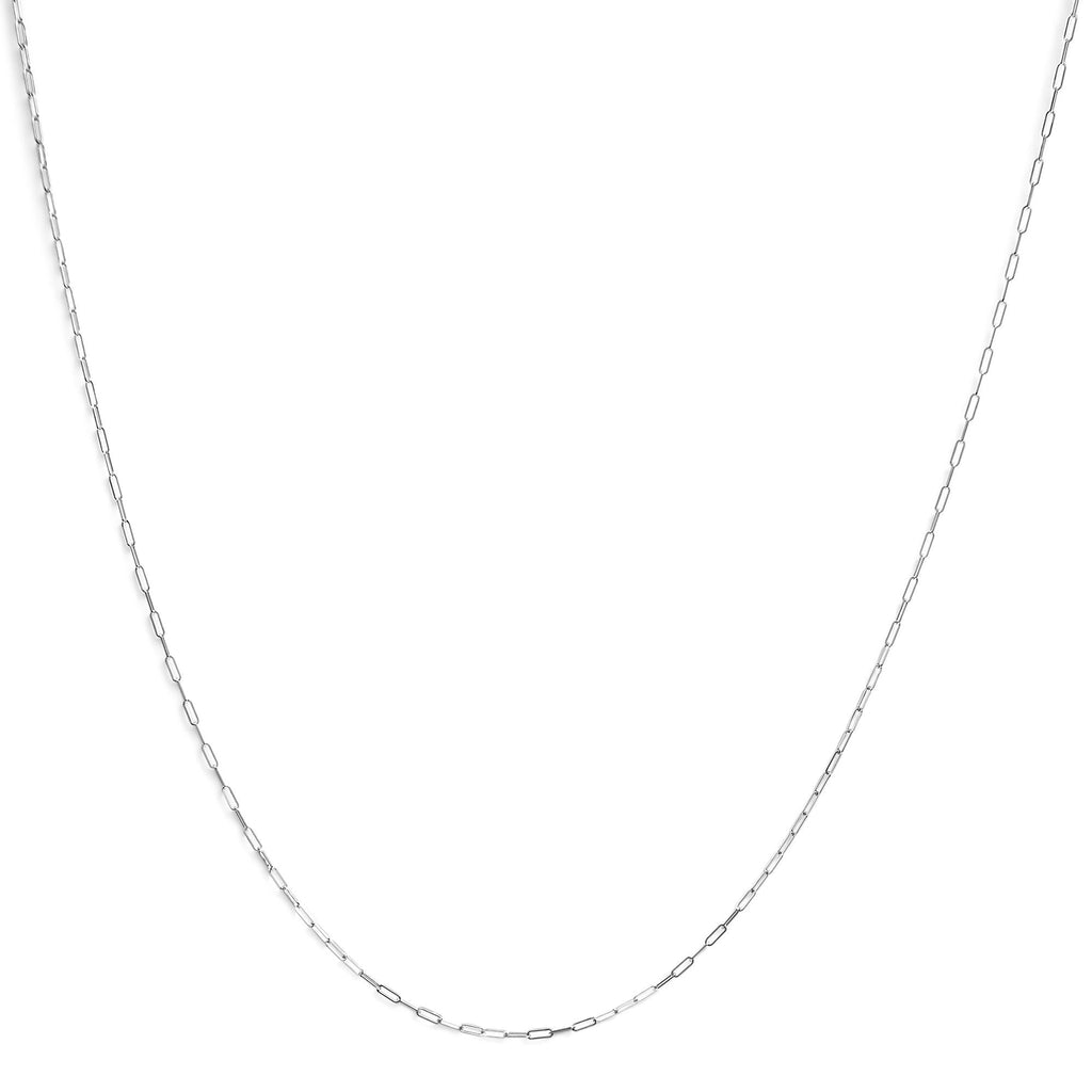 Collana unisex con catena a graffetta da 1,5 mm in oro massiccio 14 carati - Scelta di lunghezza e colore del metallo - Friggin Jewelry