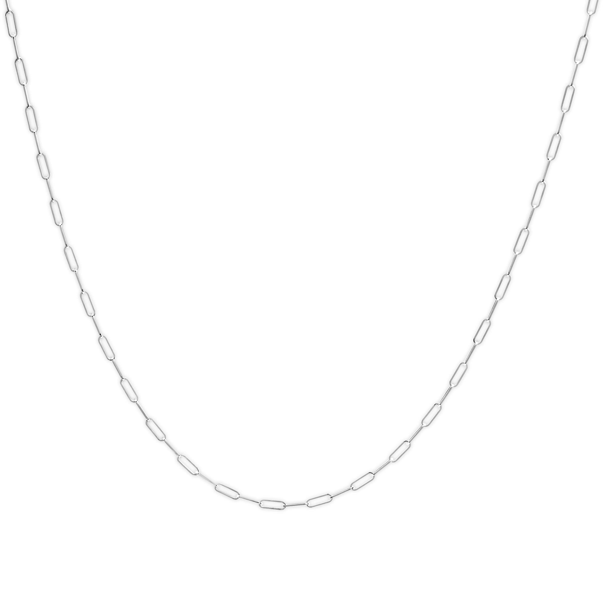 Unisex Solid 14K Gold 2.5mm Paperclip Chain Necklace - Friggin Jewelry
