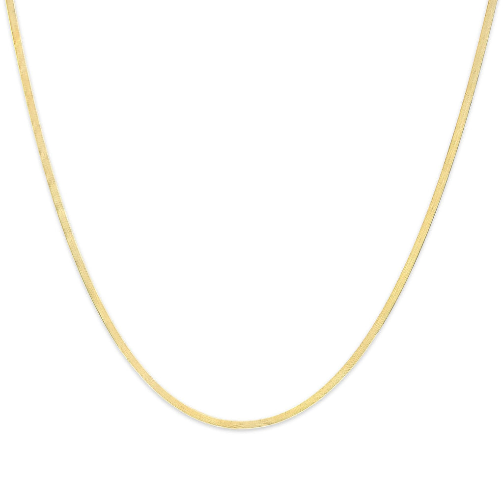 Unisex Solid 14K Gold 2.8mm Imperial Herringbone Chain Necklace - Friggin Jewelry