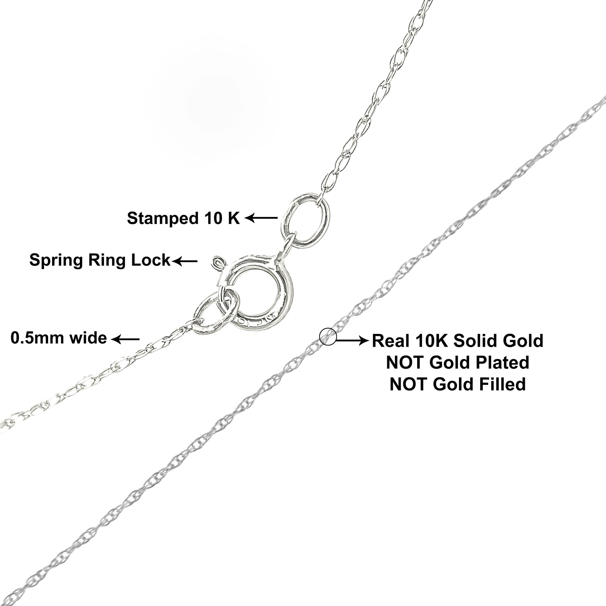 10K Gold 0.5 mm Slender & Dainty Fine Rope Chain Necklace - Friggin Jewelry