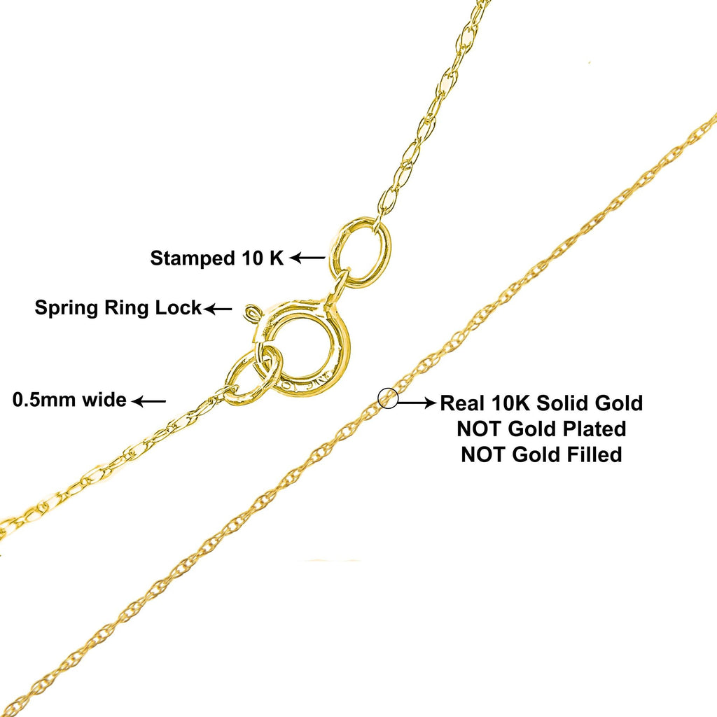 10K Gold 0.5 mm Slender & Dainty Fine Rope Chain Necklace - Friggin Jewelry