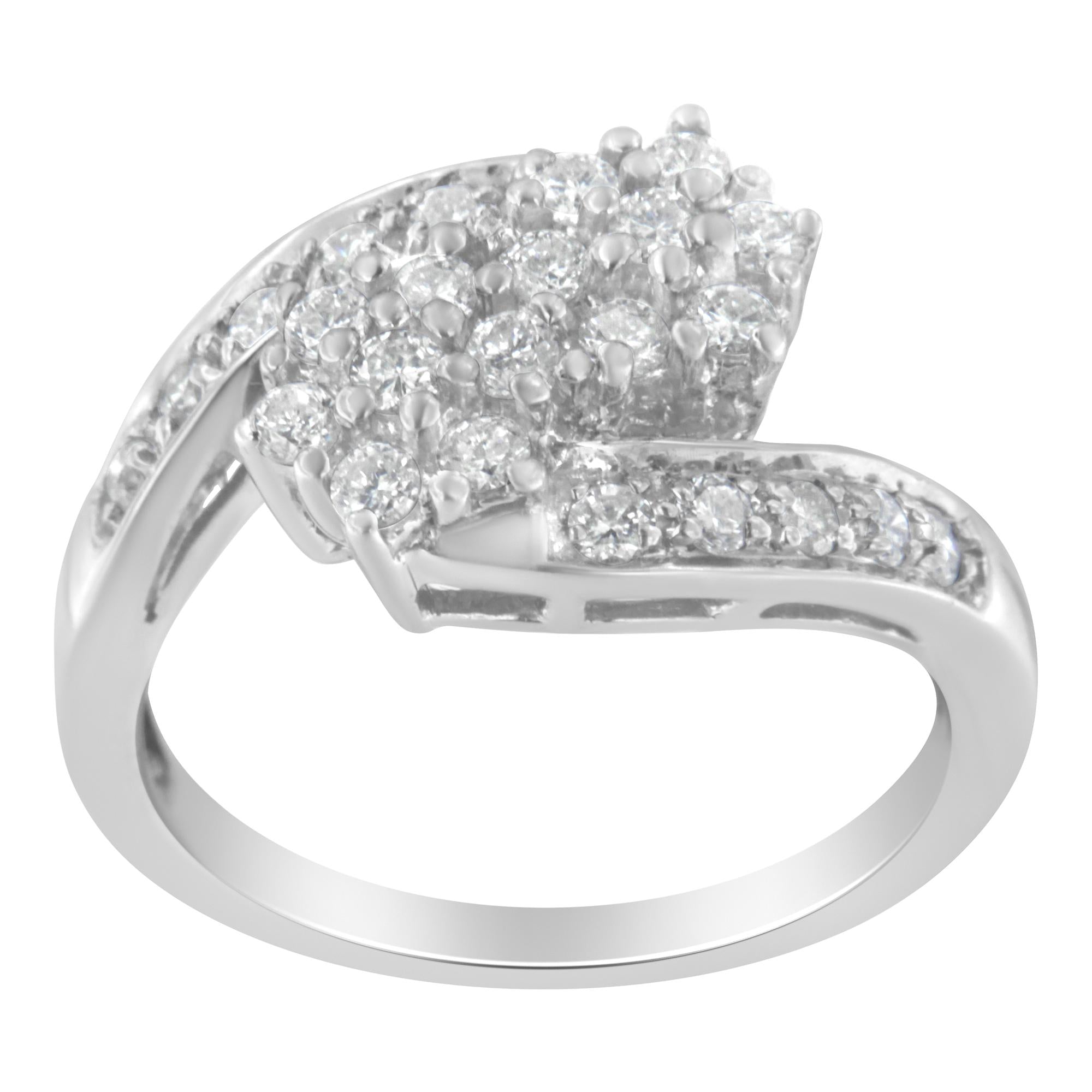 Anello a fascia con diamanti in oro bianco 14 carati (7/8 carati, colore HI, purezza I1-I2) - Friggin Jewelry