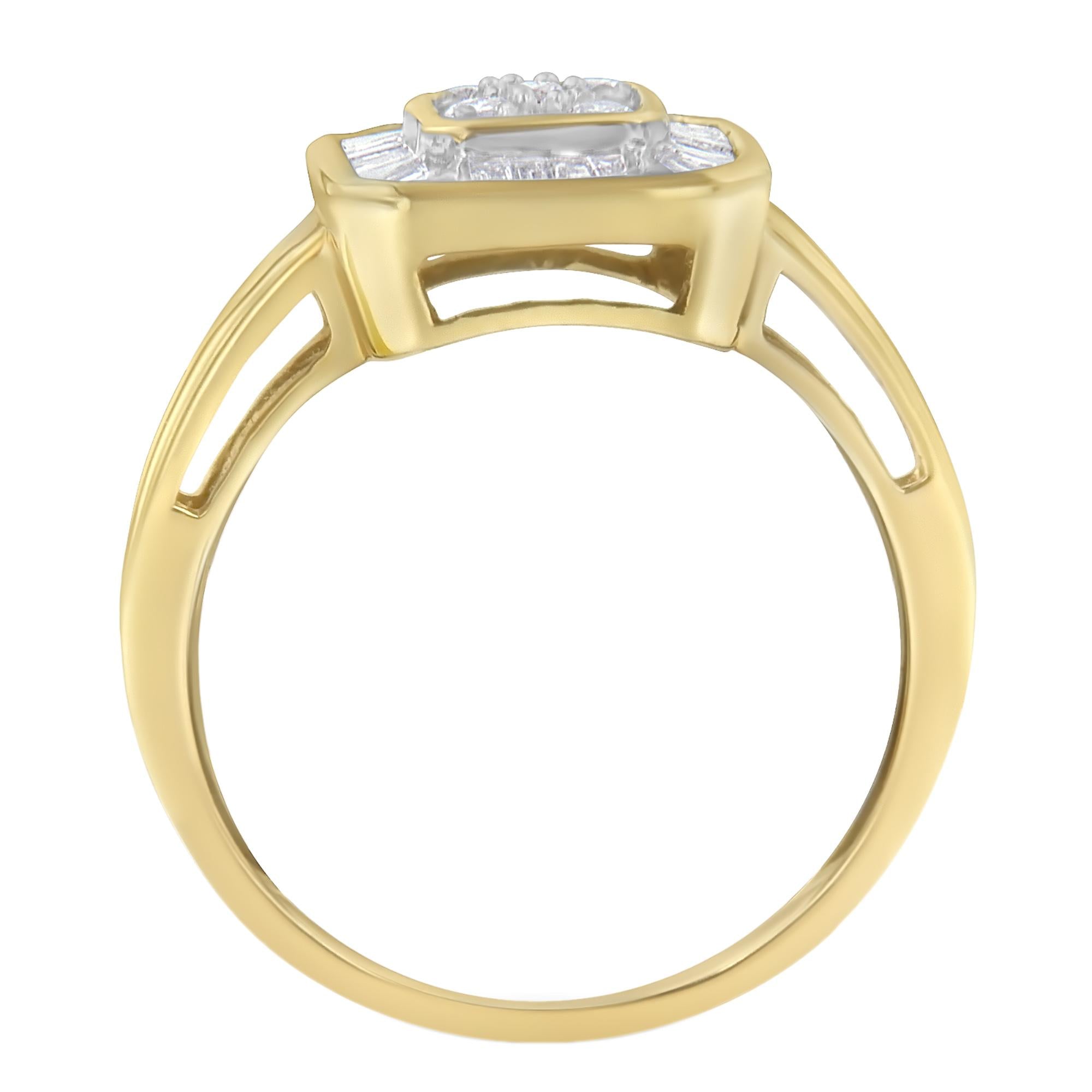 10K Yellow Gold Diamond Cocktail Ring (1/2 Cttw, I-J Color, SI2-I1 Clarity) - Friggin Jewelry