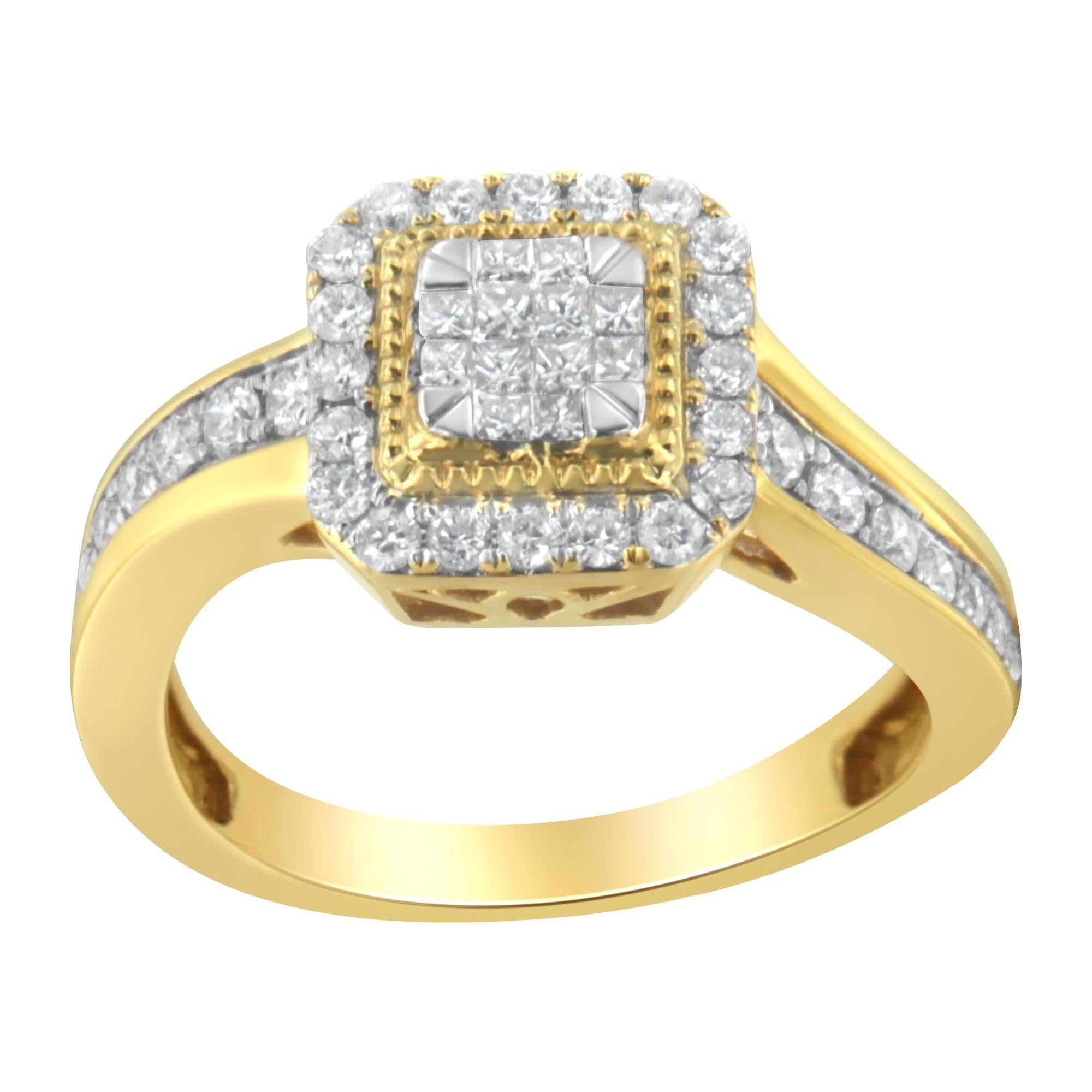 10KT Yellow Gold Diamond Cocktail Ring (5/8 cttw, H-I Color, SI2-I1 Clarity) - Friggin Jewelry