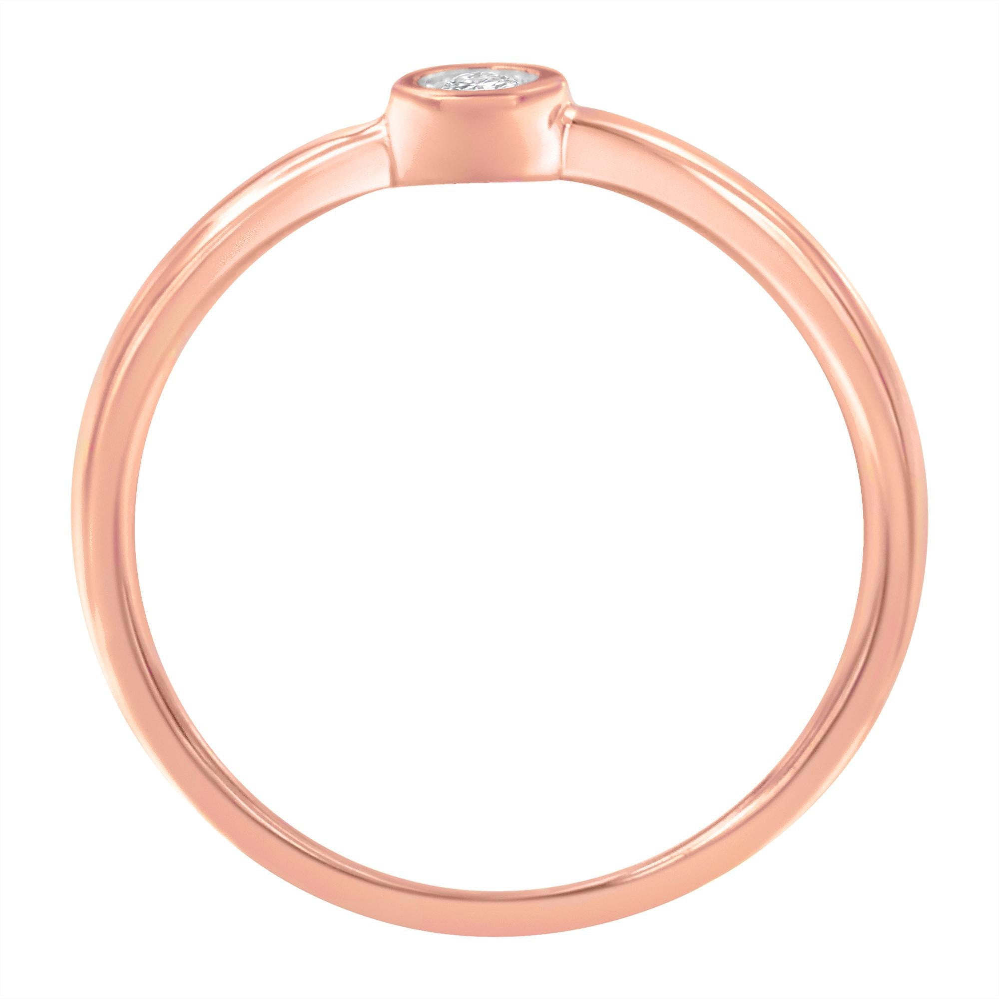 14K Rose Gold Plated .925 Sterling Silver Miracle Set Diamond Ring (1/20 Cttw, J-K Color, I1-I2 Clarity) - Friggin Jewelry