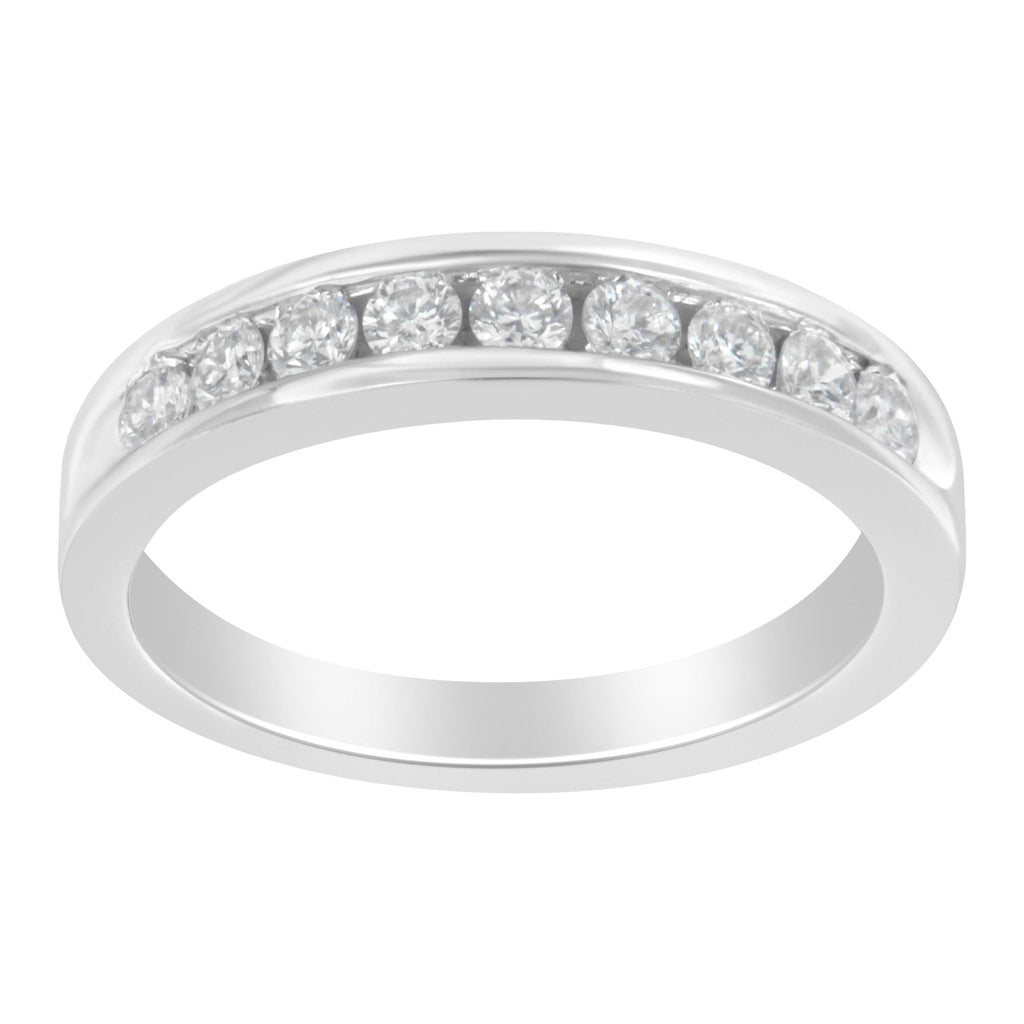 Anello in oro bianco 18 carati con diamanti taglio rotondo (1/2 cttw, colore HI, purezza SI2-I1) - Friggin Jewelry
