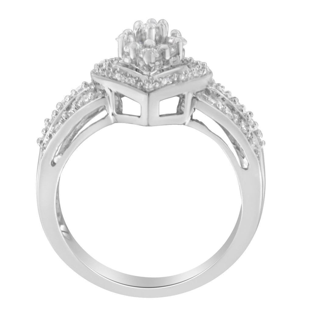 10K White Gold Diamond Cocktail Teardrop Ring (1/2 Cttw, H-I Color, SI2-I1 Clarity) - Friggin Jewelry