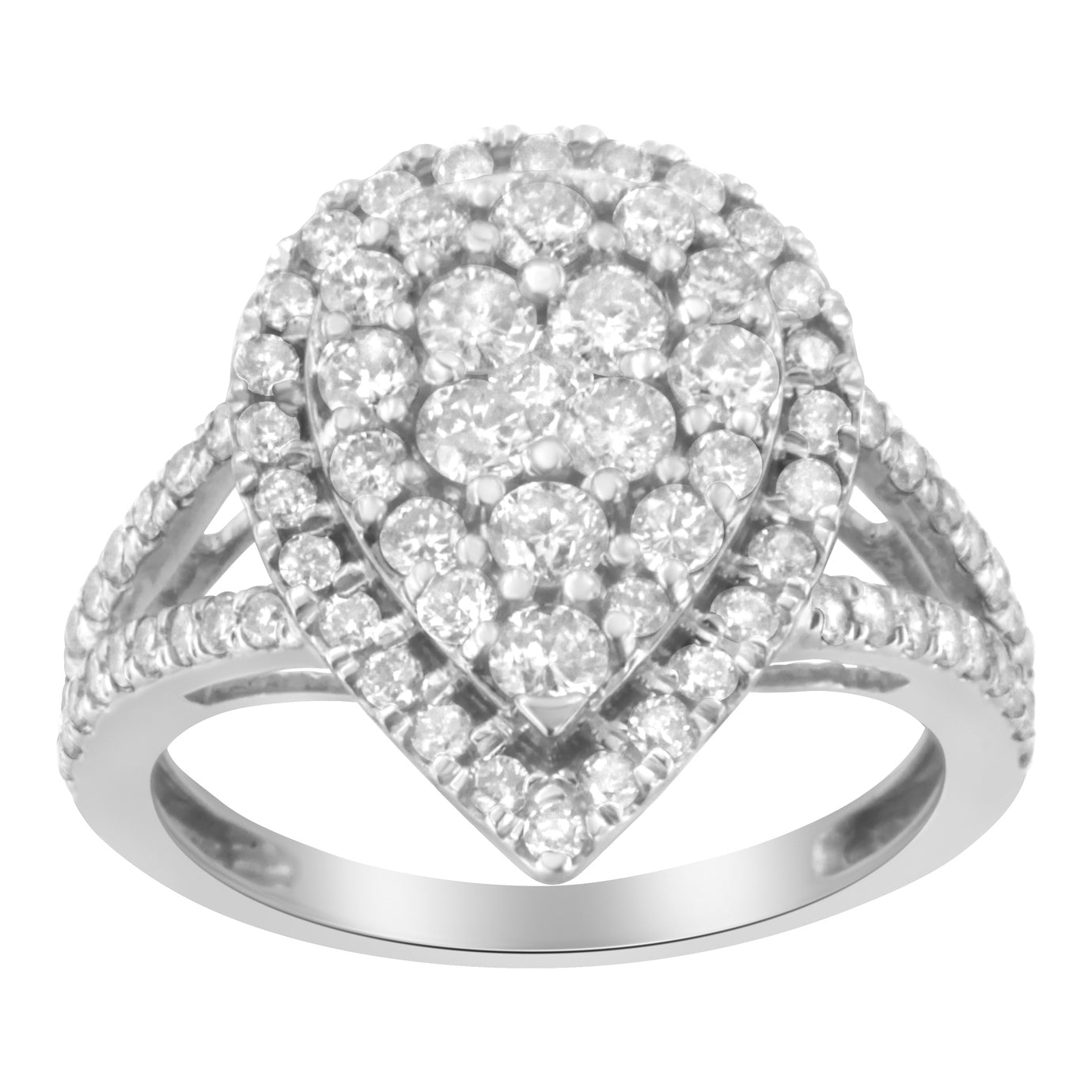 Anello con diamanti in argento sterling 925 (1 1/2 carati, colore HI, purezza I1-I2) - Friggin Jewelry