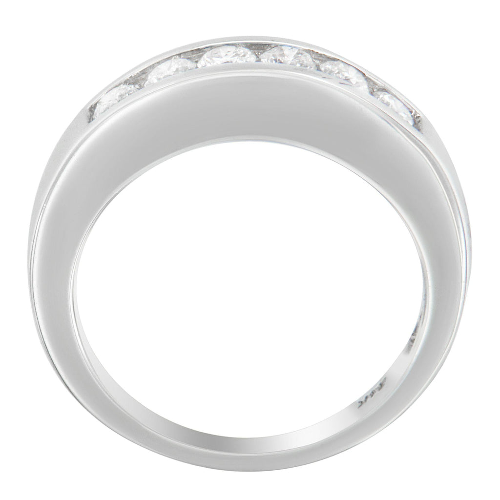 14K White Gold 3/4ct. TDW Diamond Channel Band Ring (H-I, I1-I2) - Friggin Jewelry