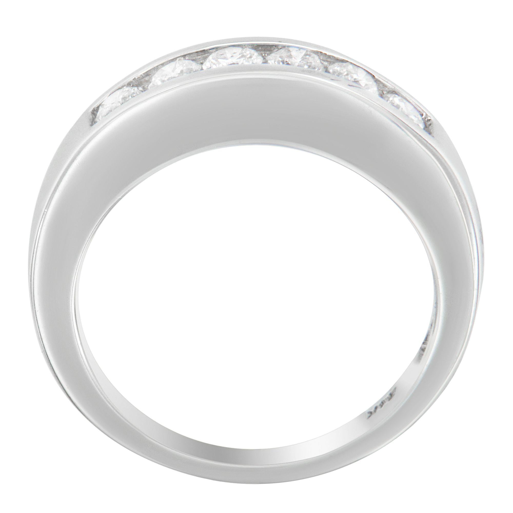14K White Gold 3/4ct. TDW Diamond Channel Band Ring (H-I, I1-I2) - Friggin Jewelry