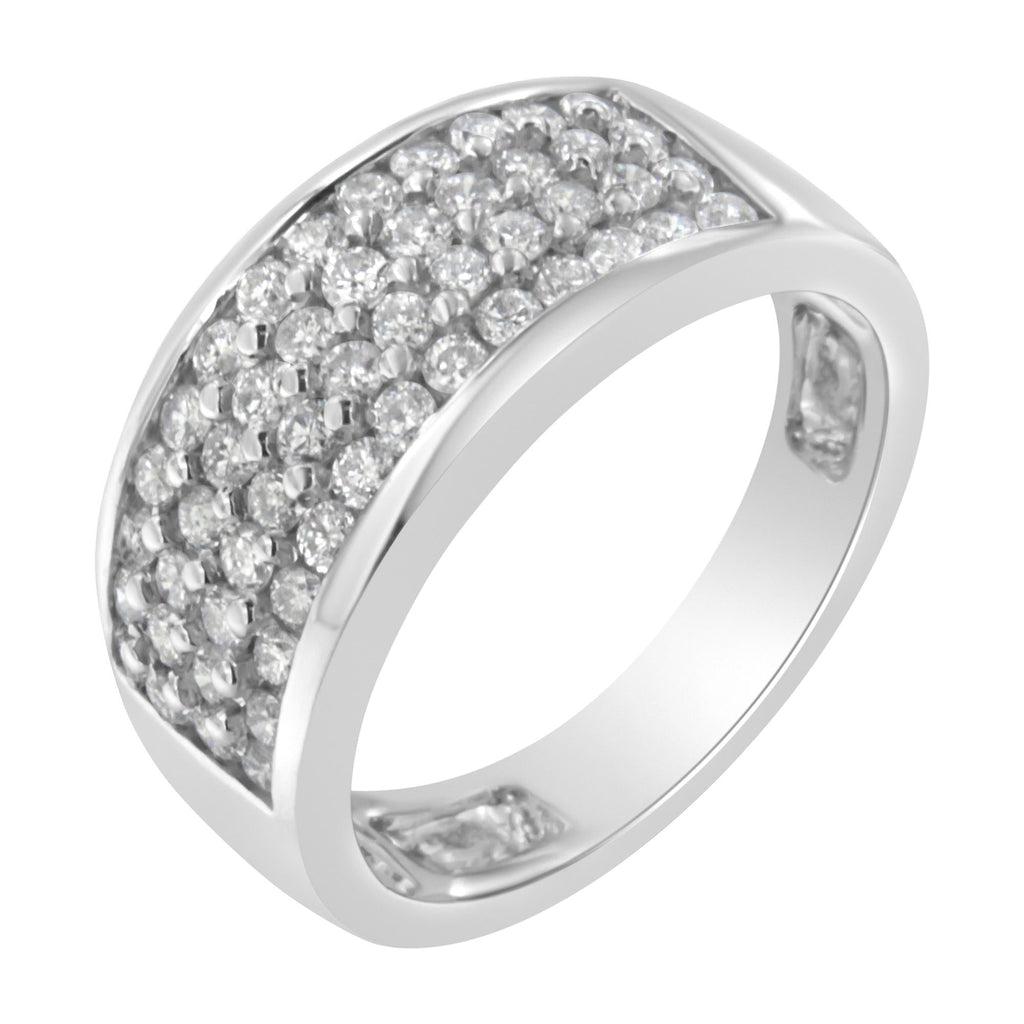 14K White Gold Round Cut Diamond Ring (1.0 Cttw, H-I Color, SI2-I1 Clarity) - Friggin Jewelry Premium