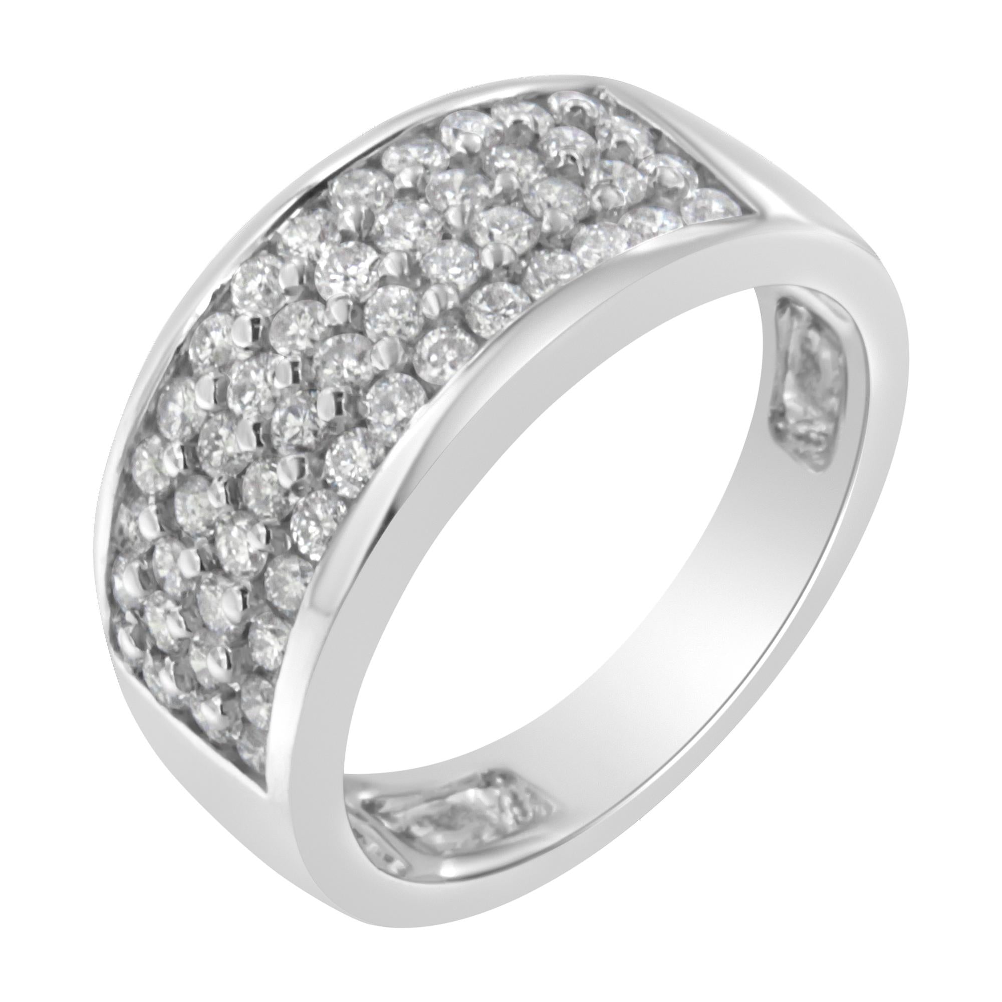 14K White Gold Round Cut Diamond Ring (1.0 Cttw, H-I Color, SI2-I1 Clarity) - Friggin Jewelry