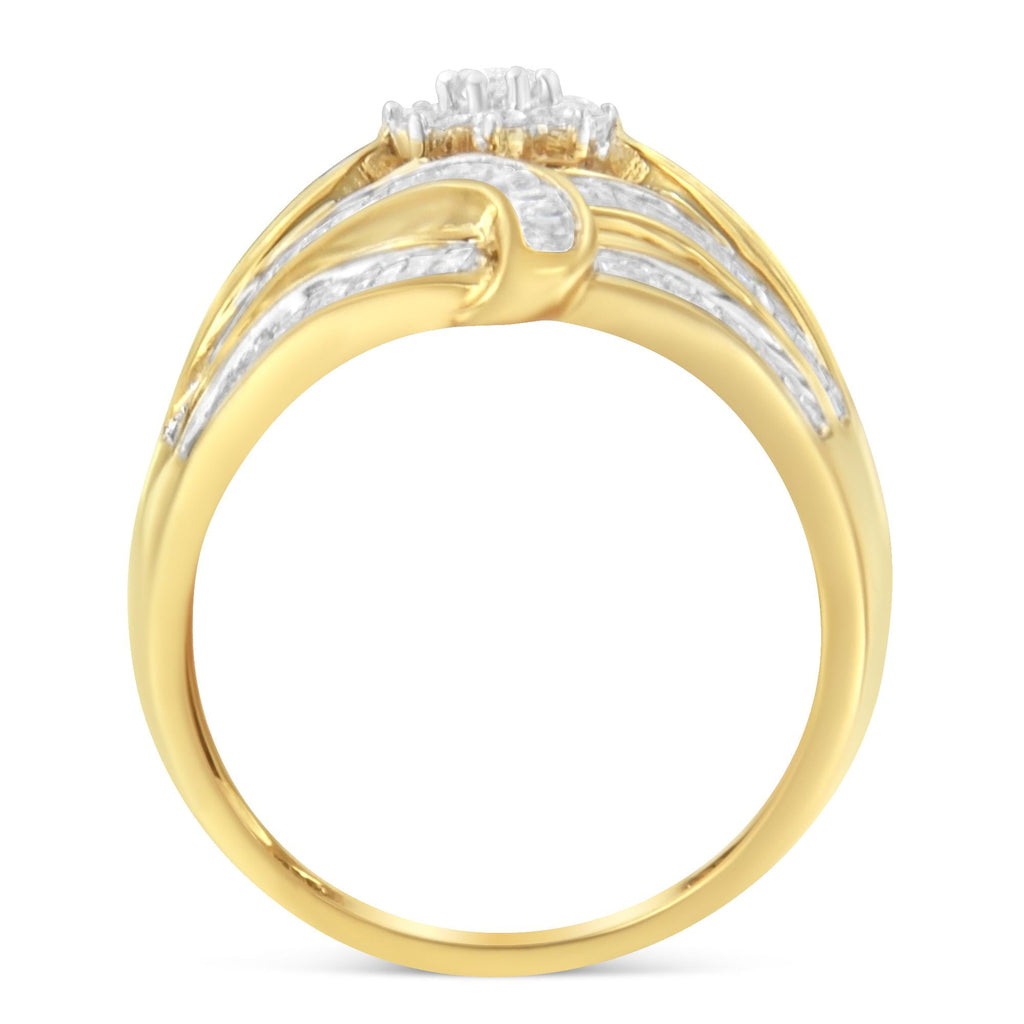 10K Yellow Gold Diamond Ring (1 Cttw, I-J Color, I2-I3 Clarity) - Friggin Jewelry