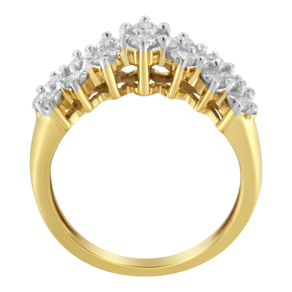10K Yellow Gold Round Diamond Ring (1 cttw, J-K Color, I1-I2 Clarity) - Friggin Jewelry