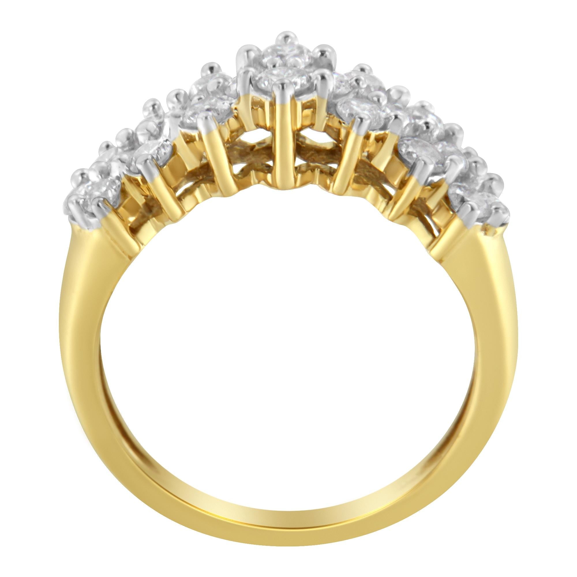 10K Yellow Gold Round Diamond Ring (1 cttw, J-K Color, I1-I2 Clarity) - Friggin Jewelry