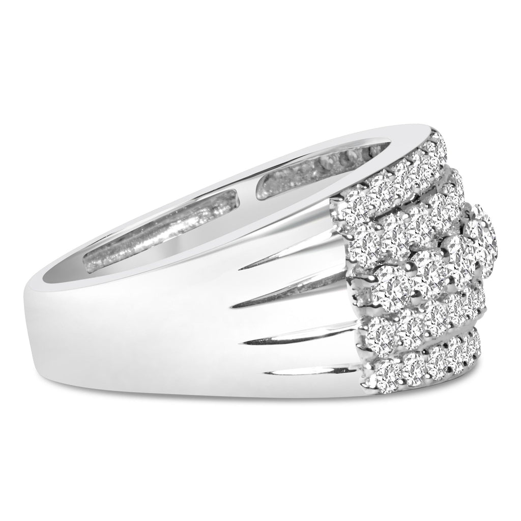 .925 Sterling Silver 2.00 Carat Lab Grown Diamond Multi Row Band Ring - Friggin Jewelry