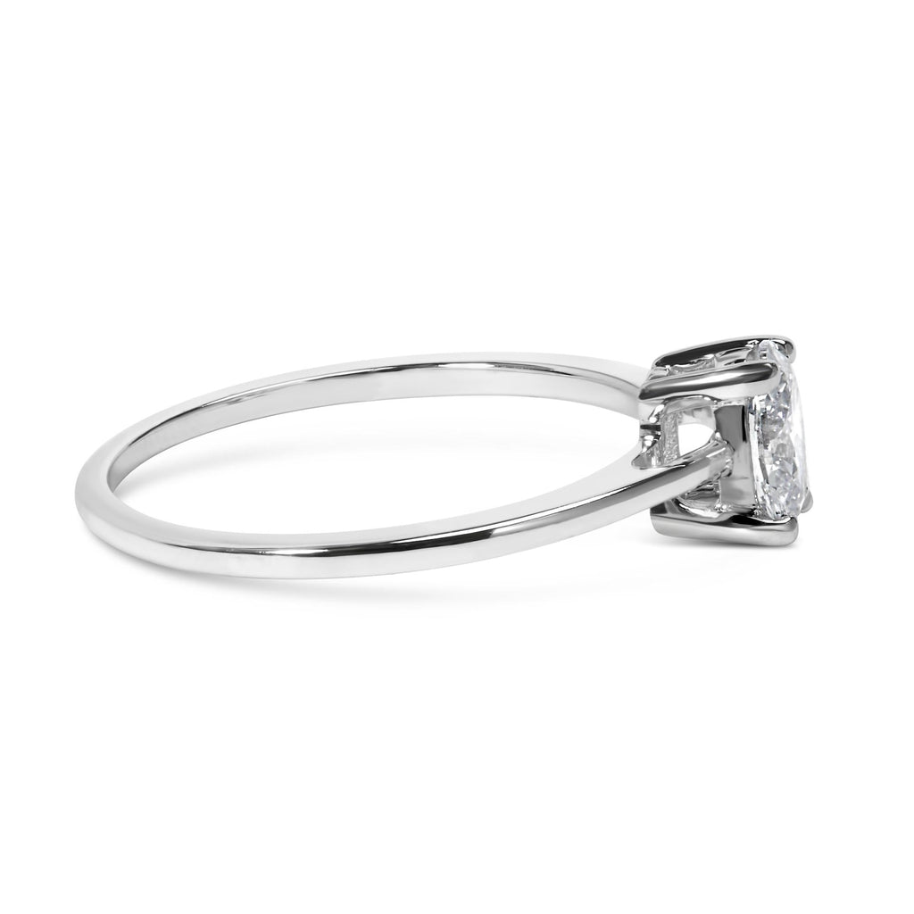 14K White Gold 1/2 Cttw Oval Lab Grown Diamond 4 Prong Solitaire Engagement Ring (F-G Color, VS2-SI1 Clarity) - Friggin Jewelry